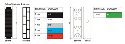 Systemcal-Assortiment de Cales plates plusieurs largeurs et épaisseurs pour vitrage, agencement - systemcal -  PRUNIER SYSTEM+ GREENCASTOR