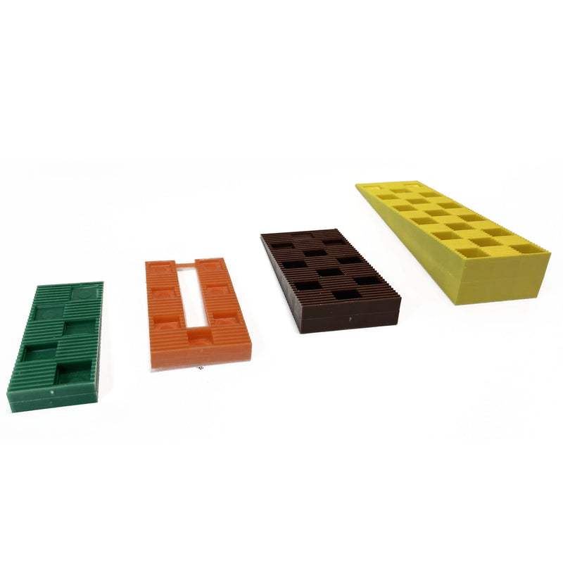 Systemcal -Coins crantés KDS - fourchette - 80x40x8 mm (orange) - PRUNIER SYSTEM+ GREENCASTORCoins crantés KDS - 90x45x15 mm (marron) - PRUNIER SYSTEM+ GREENCASTOR